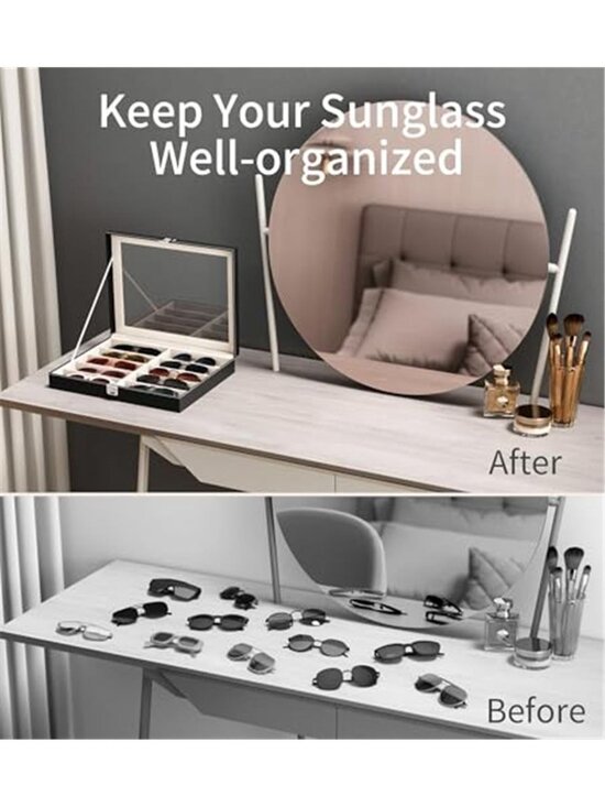 10 Slots Sunglass Organizer for Multiple Pairs of Eyeglass Storage